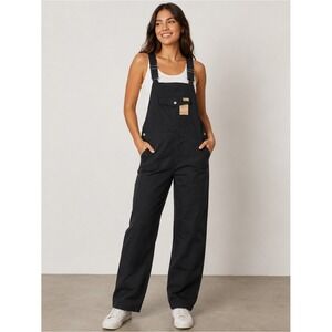Fjallraven Vardag Dungaree Trousers Black G-1000 Eco Overalls